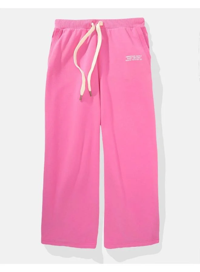 امريكان ايجل AE Graphic Wide-Leg Fleece Sweatpant