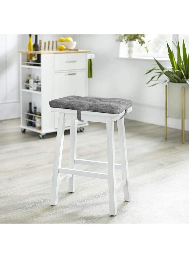 BAIBU Set Of 2 Stool Cushion Rectangular Super Soft Saddle Stool Cushions Bar Stool Cushion With Four Straps 2 Pads Only (Gray 18X9.5X1.5In) - Image 4