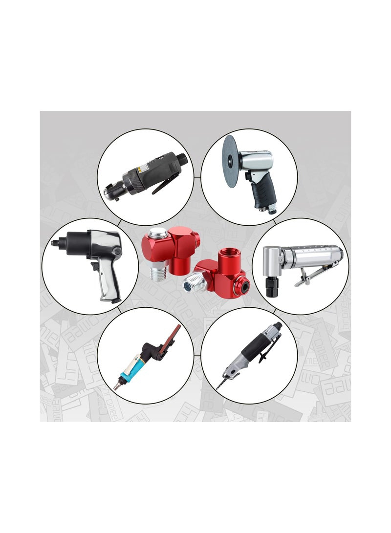 KASTWAVE موصل خرطوم هواء دوار 360 درجة 1/4 بوصة NPT ، موصل عالمي لتجهيزات الهواء الصناعية ، محول خرطوم هواء محمول من الألومنيوم ، موصل أداة هواء منظمة ، 2 عبوة - Image 4