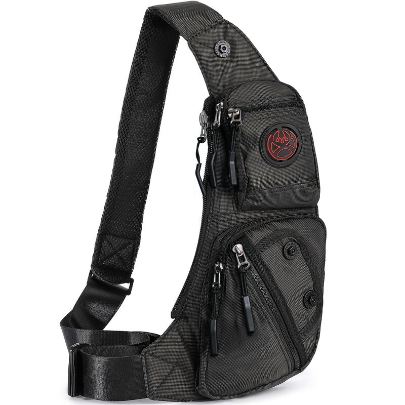 NICGID Sling Bag Chest Shoulder Backpack Crossbody Bags Casual Daypack for Men Women (Black-2620N) - Image 1