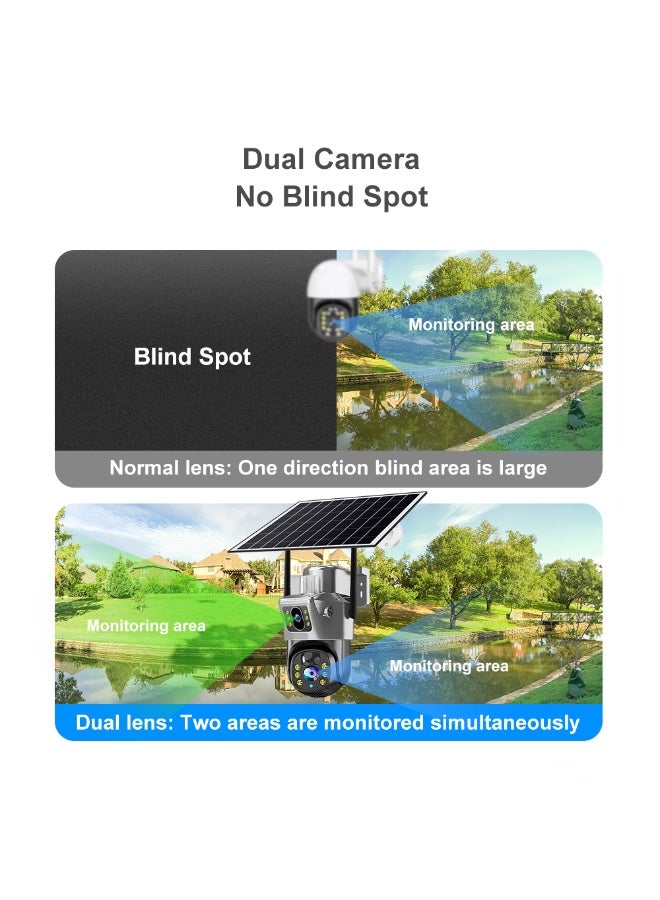 4 million pixel mobile phone remote wireless 4G network home indoor and outdoor security camera night vision surveillance camera dual light source solar power supply CCTV Camera - Image 3