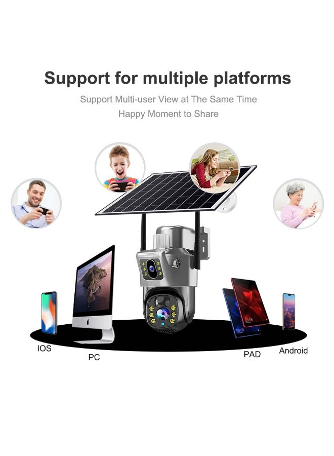 4 million pixel mobile phone remote wireless 4G network home indoor and outdoor security camera night vision surveillance camera dual light source solar power supply CCTV Camera - Image 5