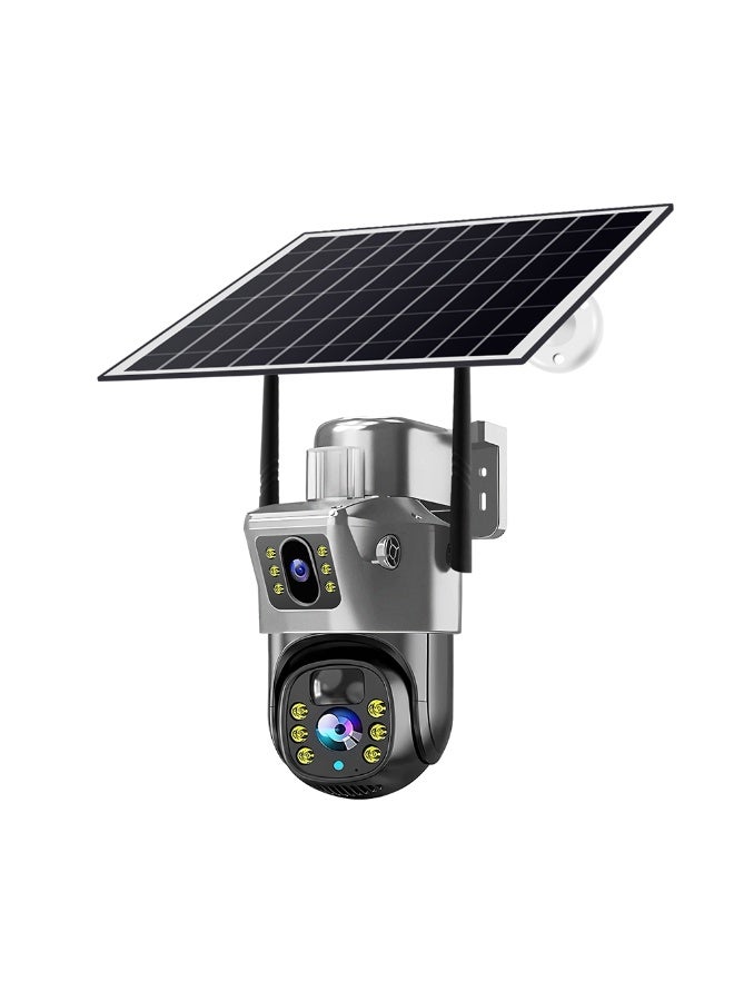 4 million pixel mobile phone remote wireless 4G network home indoor and outdoor security camera night vision surveillance camera dual light source solar power supply CCTV Camera - Image 1