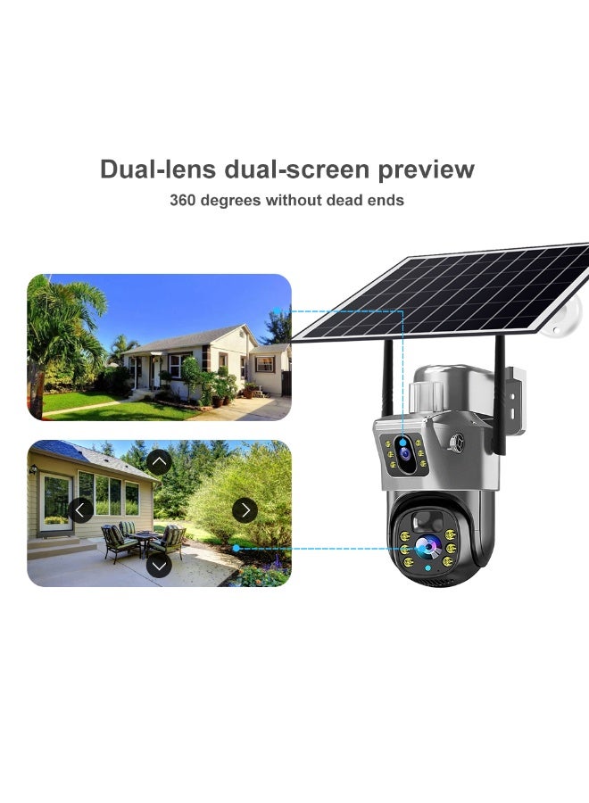 4 million pixel mobile phone remote wireless 4G network home indoor and outdoor security camera night vision surveillance camera dual light source solar power supply CCTV Camera - Image 2