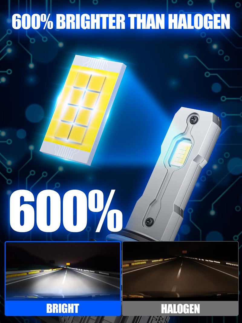 FTEVAR 9005/HB3 LED Bulbs or 9005 Fog Lights, 30000LM 6000K Cool White Fanless 1:1 Mini Size, Plug and Play, Pack of 2 - Image 2