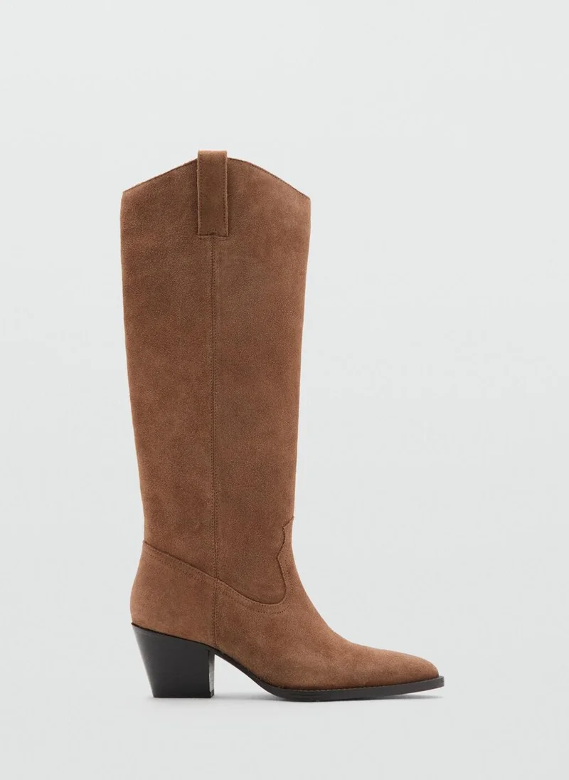 MANGO Heel leather boot