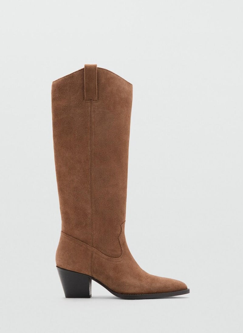 MANGO Heel leather boot - Image 1