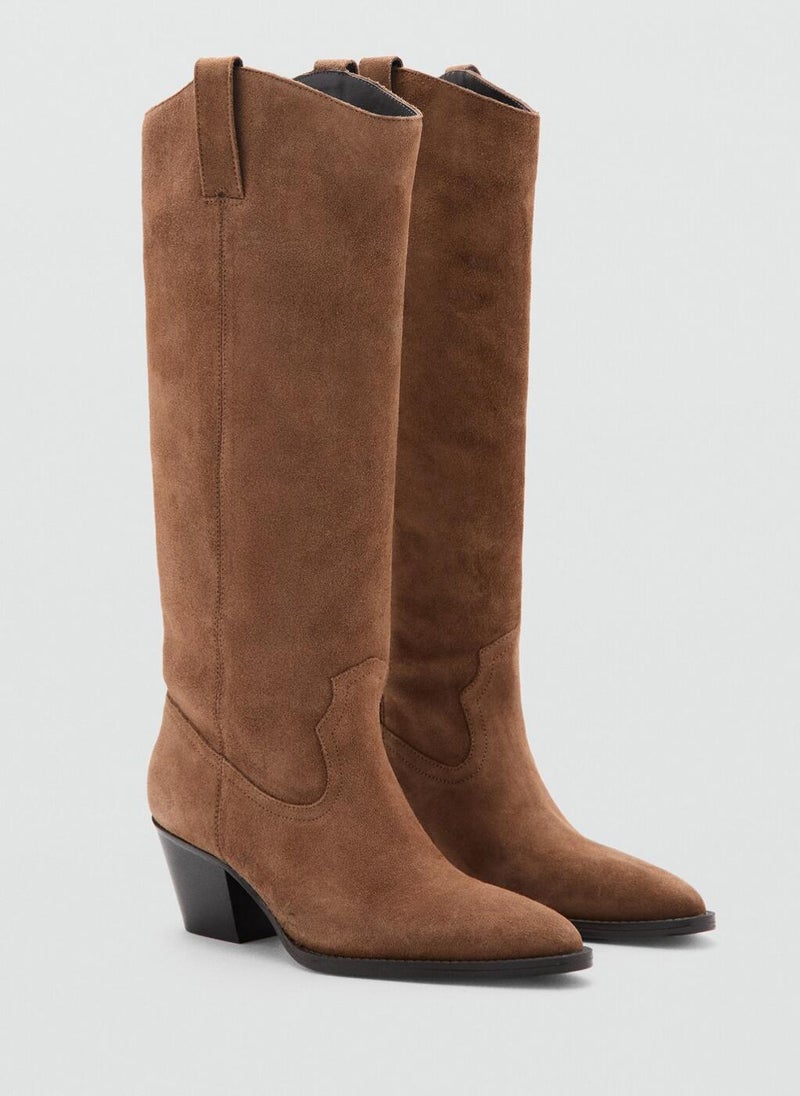 MANGO Heel leather boot - Image 2