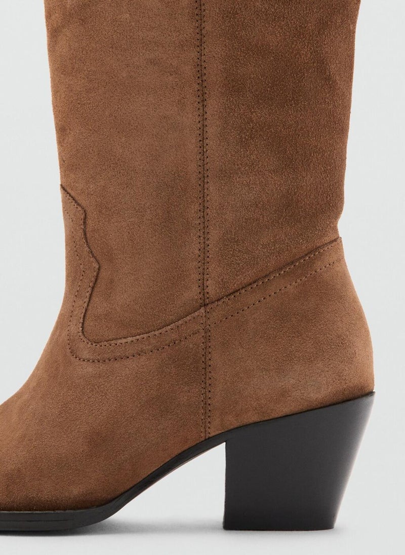 MANGO Heel leather boot - Image 3