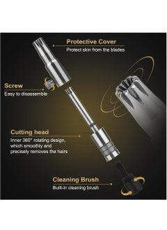SYOSI Nose Hair Trimmer, Manual Nose Hair Trimmer, Professional Nose & Ear Hair Clipper, Stainless Steel Nose Hair Remover, Unisex, Battery-Free, Washable, Painless  - Image 2