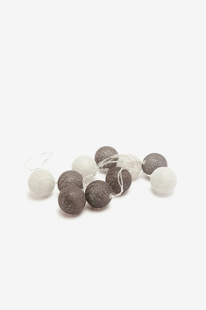Muy Mucho 10 LED Balls Garland 165cm, Grey Combo
