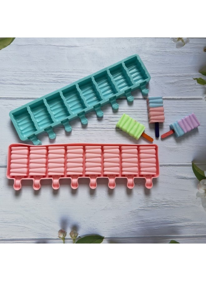8 With Building Blocks 496 Ice Cream Silicone Mold Popsicle Ice Cream Mold Ice Cream Mold Making Summer Party Supplies-color:rice Powder - Image 4