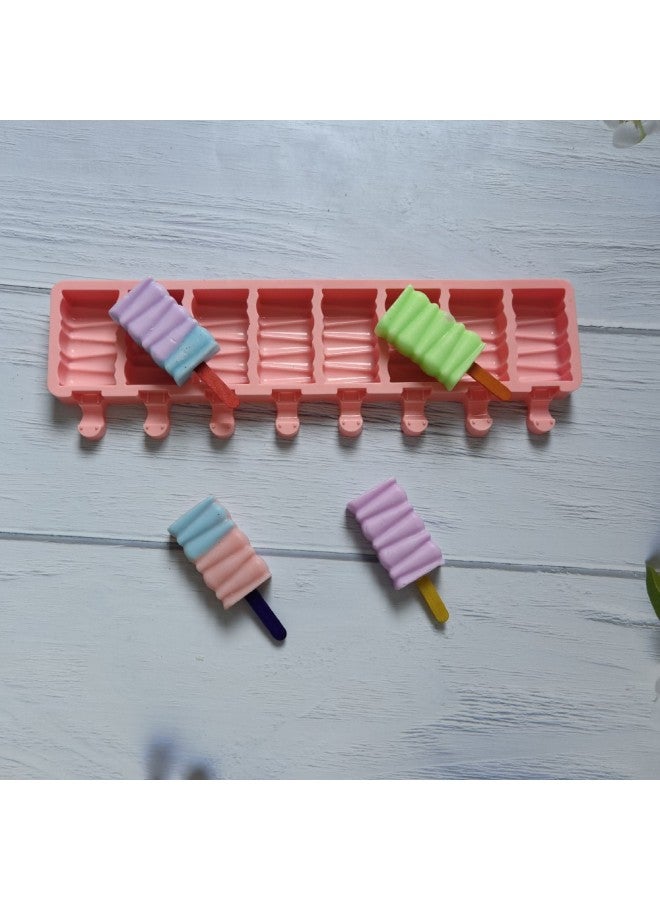 8 With Building Blocks 496 Ice Cream Silicone Mold Popsicle Ice Cream Mold Ice Cream Mold Making Summer Party Supplies-color:rice Powder - Image 2