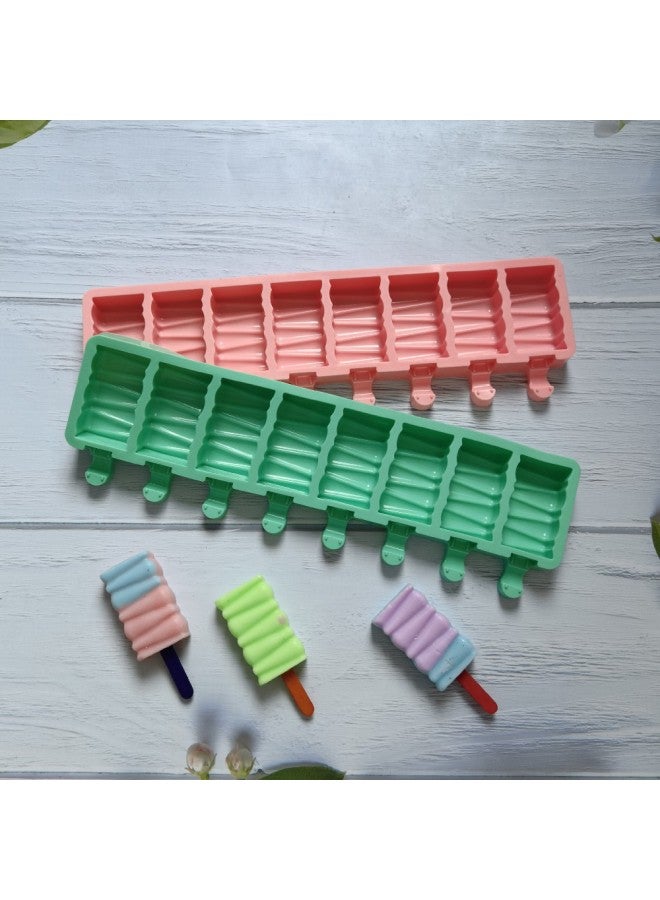 8 With Building Blocks 496 Ice Cream Silicone Mold Popsicle Ice Cream Mold Ice Cream Mold Making Summer Party Supplies-color:rice Powder - Image 5