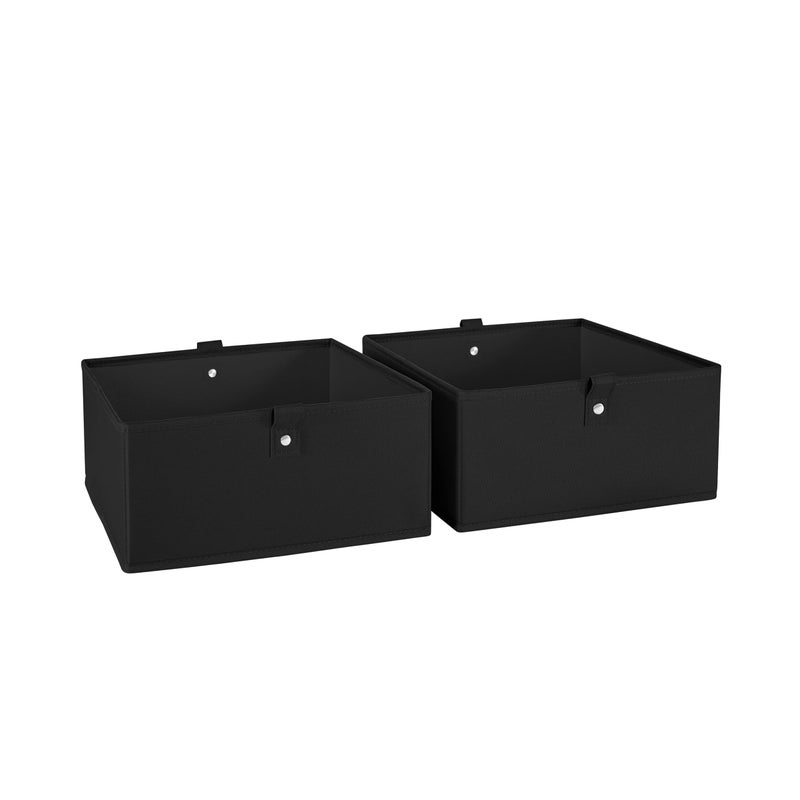 RiverRidge Kids 2pc 105in W x 5in H Folding Storage Bin Set Black
