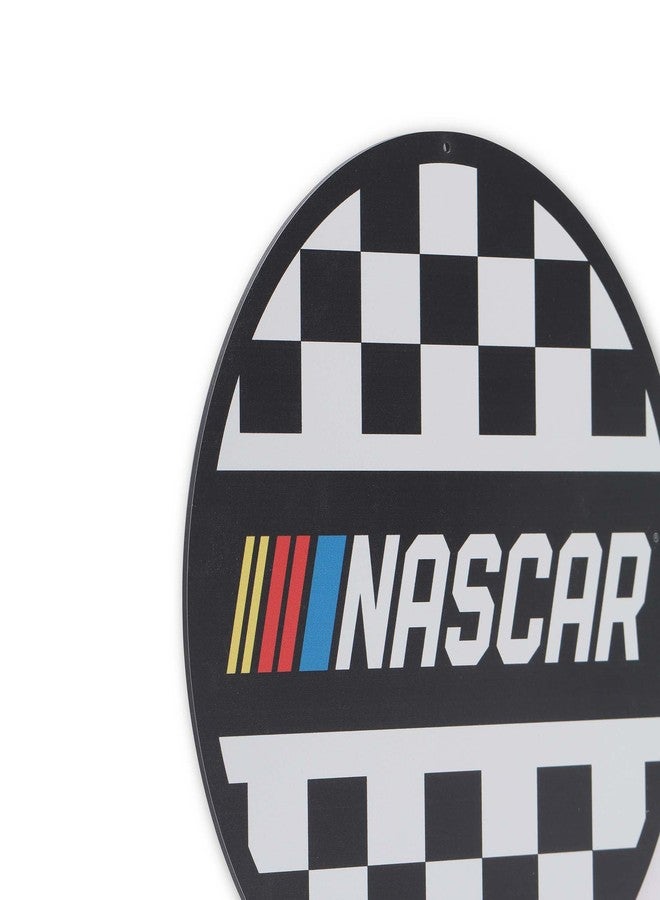 Open Road Brands NASCAR Checkered Round Metal Sign - Fun NASCAR Wall Decor for Garage or Man Cave - Image 4