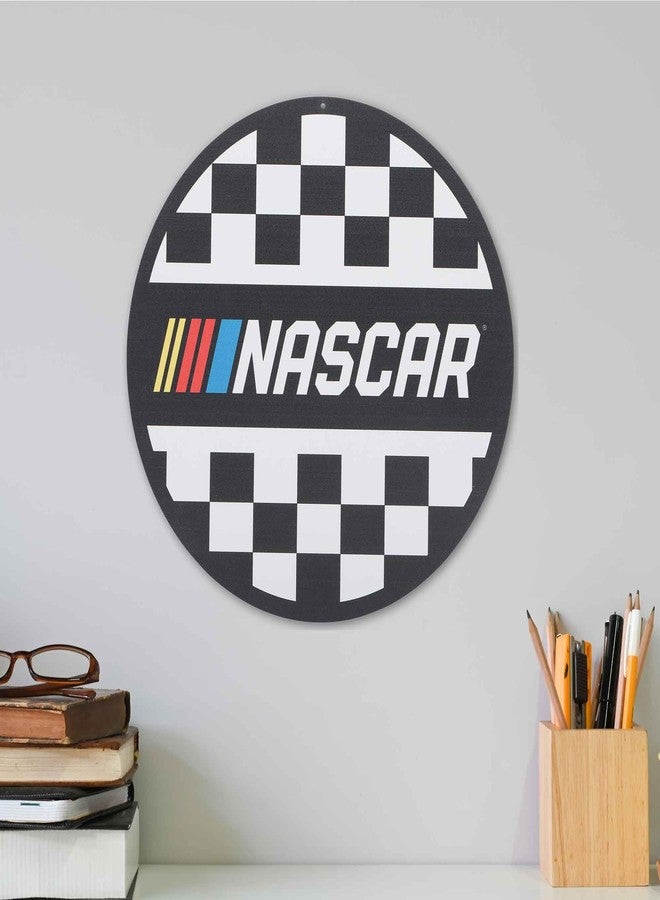 Open Road Brands NASCAR Checkered Round Metal Sign - Fun NASCAR Wall Decor for Garage or Man Cave - Image 5