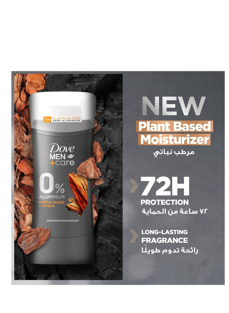 Dove ‎Dove Men+Care Antiperspirant Deodorant Stick, 72H protection, Sandalwood & Amber, 0% Aluminium, 74g - Image 2