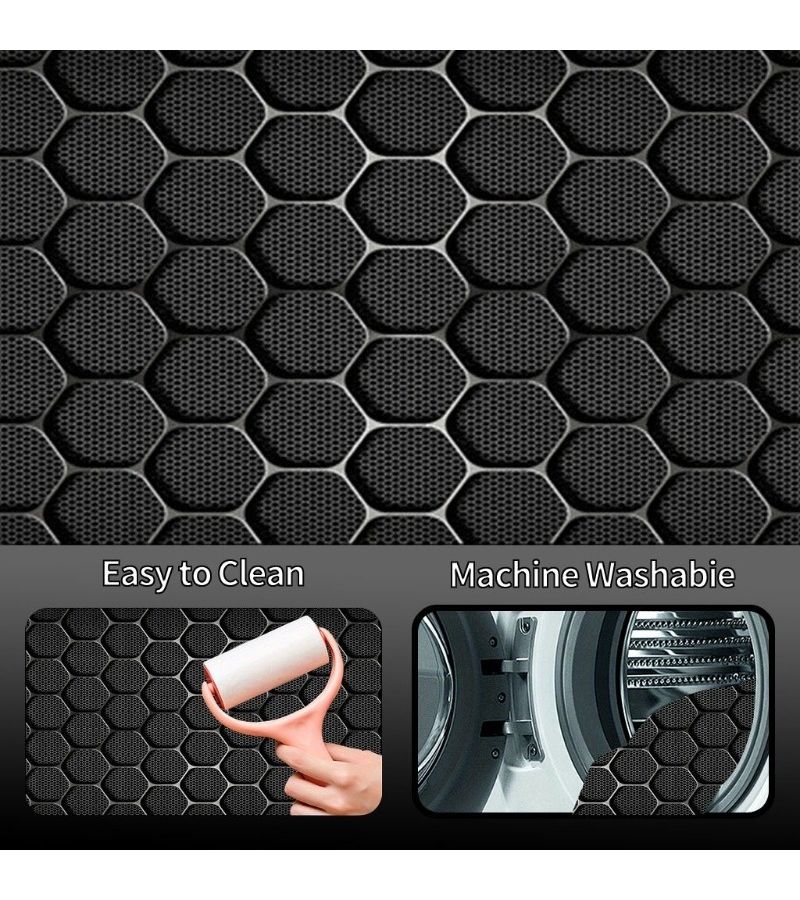 Black Hexagon Car Trunk Mat Durable Floor Liner Safe Practical For Daily Travel Lifting Secure Cargo Storage Vehicle Interior Accessory Obsidian Black - Image 5