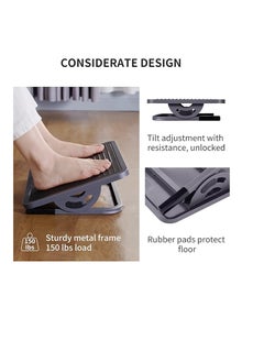 EUREKA EUREKA ERGONOMIC Office Foot Rest Under Desk, Adjustable Footrest with Metal Frame Massage Surface, Foot Stool with 20 Degree Tilt Angle Adjustment No Locking, Black & Gray  - Image 3