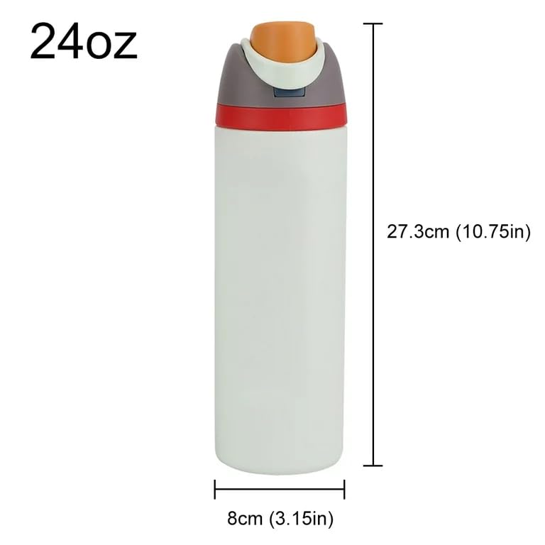 KELVEE FreeSip Water Bottle with Leak Proof Lid & Straw Vacuum Insulated Stainless Steel 800ml, Reusable BPA-Free Flask 24 Hours Hot and Cold for Sports, Office, School, Travel Bottle (Ivory) - Image 5