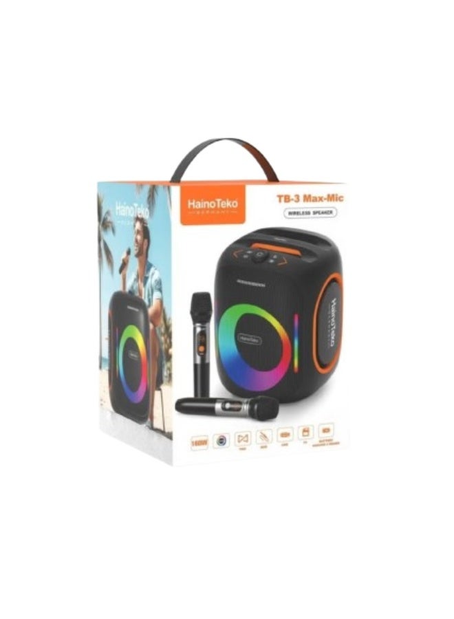 Haino Teko TB3 MAX MIC Wireless Portable Bluetooth Speaker with 2 Wireless Mics - Image 1