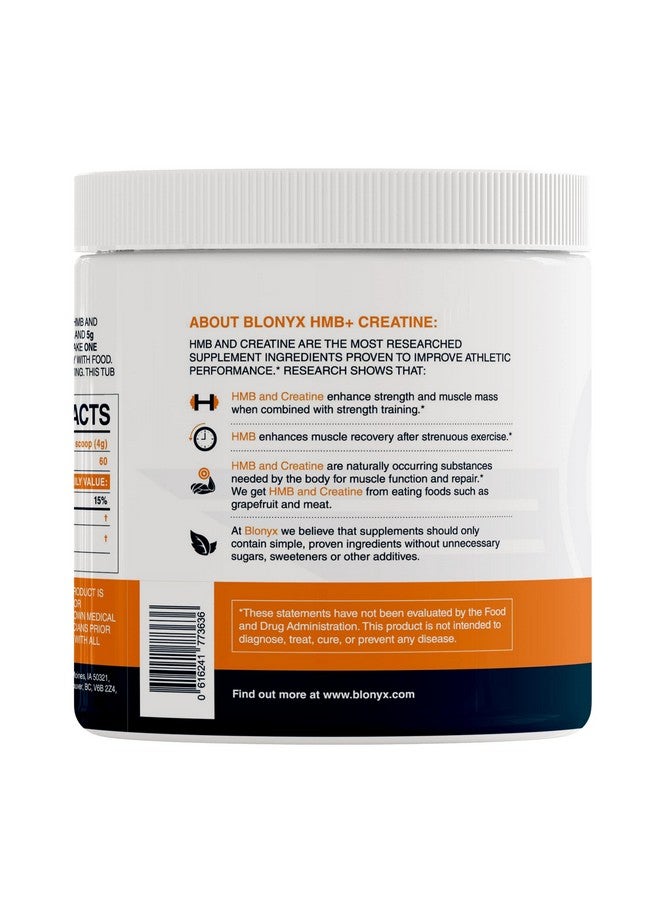 بلونيكس مكمل Hmb + Creatine - 3 جرام يوميًا من Hmb لتعزيز القوة والطاقة والتعافي، مثالي للرياضيين ذوي الكثافة العالية، إمداد لمدة 30 يومًا - Image 2