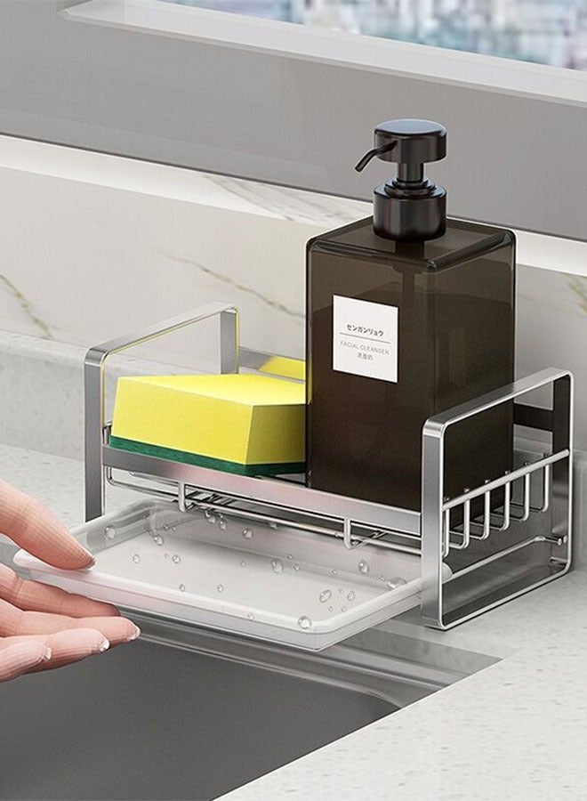Stainless Steel Kitchen Sink Organizer - Removable Drip Tray & Dual Installation, Multi-Scene Storage Tool - Image 2