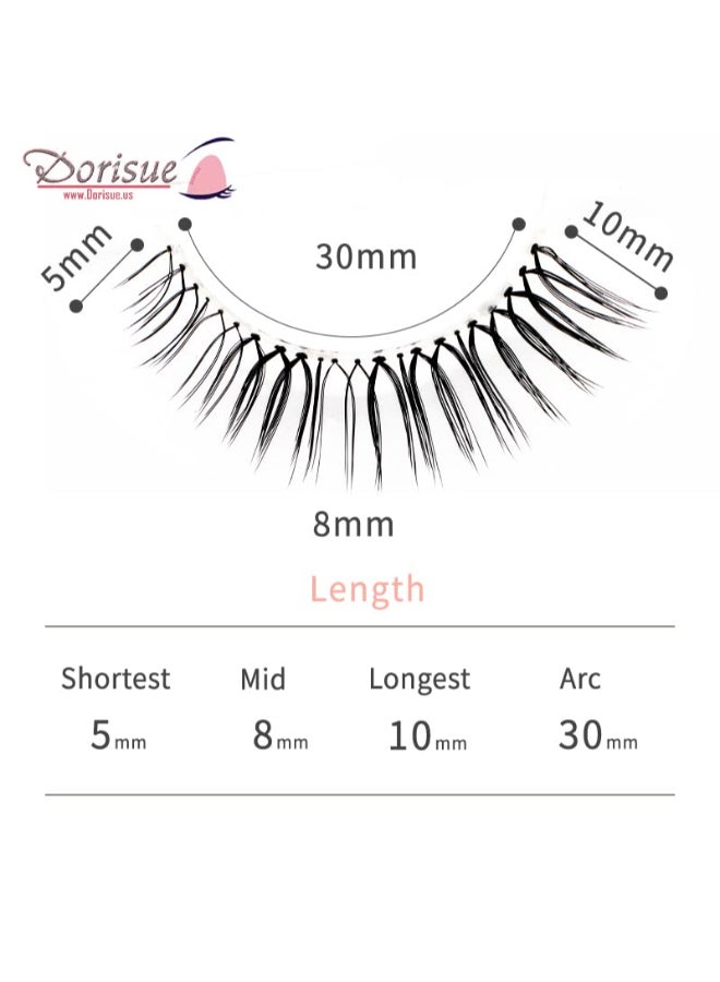 Dorisue Cat Eye False Lashes Long Wispy Eyelashes for Dating Makeup Outer Corner Dramatic Volume 512mm 4 Pairs E2 - Image 4