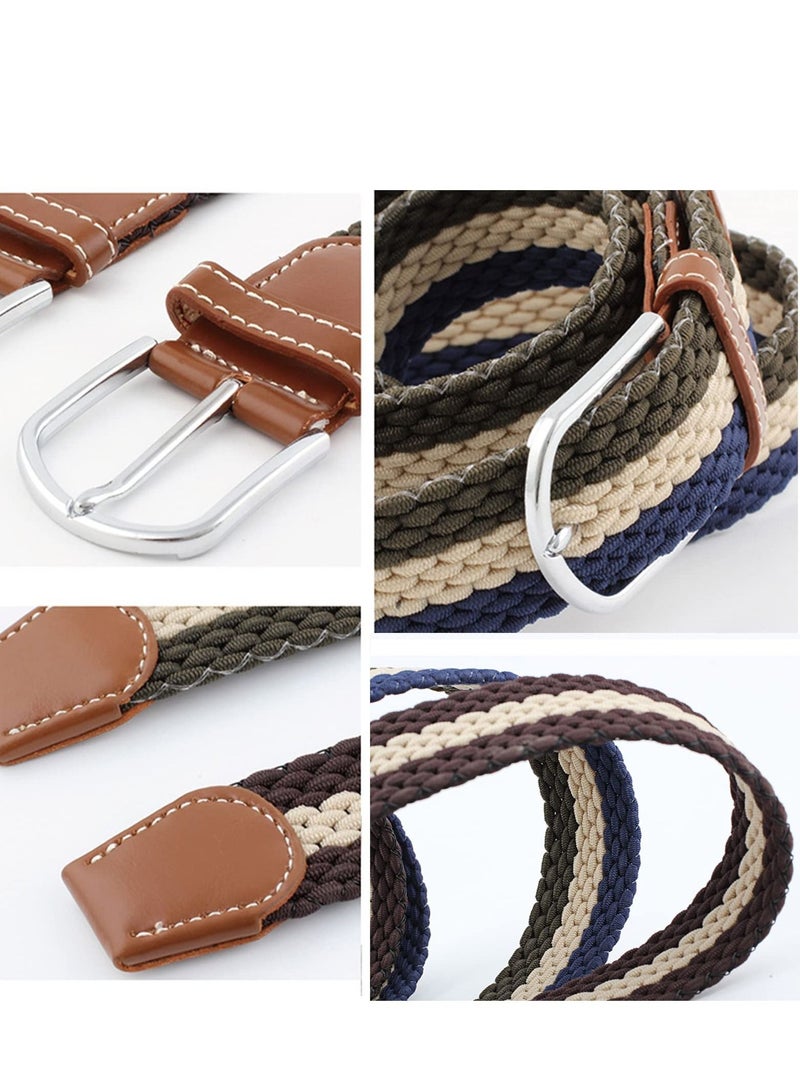 SYOSI Braided Belt, Mens Elastic Stretch Belt, Women Vintage Belts, Fabric Woven Girl Jeans Dress Casual Belt, Rugged Flex Nylon Cord Braided Belt  No Hole Design  - Image 3