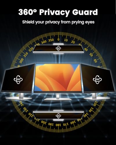 FFORITO F FORITO 23.8 Inch 16:9 360°Privacy Screen Protector for Computer Monitor, Removable Eye Protection Anti Blue Light Anti Glare Computer Screen Privacy Shield for 23.8" Widescreen Monitors - Image 2