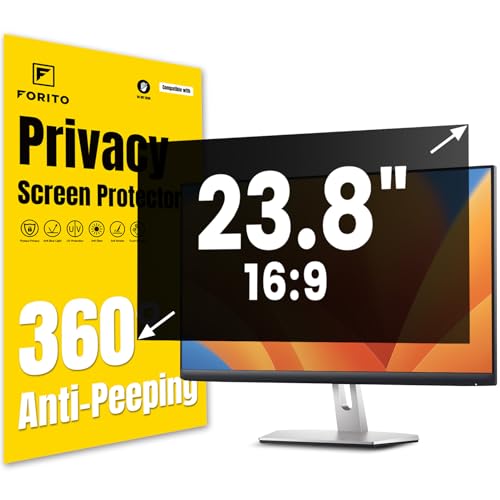 FFORITO F FORITO 23.8 Inch 16:9 360°Privacy Screen Protector for Computer Monitor, Removable Eye Protection Anti Blue Light Anti Glare Computer Screen Privacy Shield for 23.8" Widescreen Monitors - Image 1