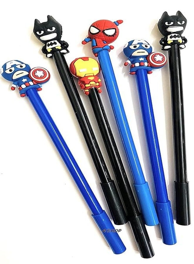 MSGH Avengers Superheroes Pen Fancy Gel Pen for kids Birthday Return Gifts Party Favours Take away Gifts (Superhero pen(pack of 6)) - Image 1
