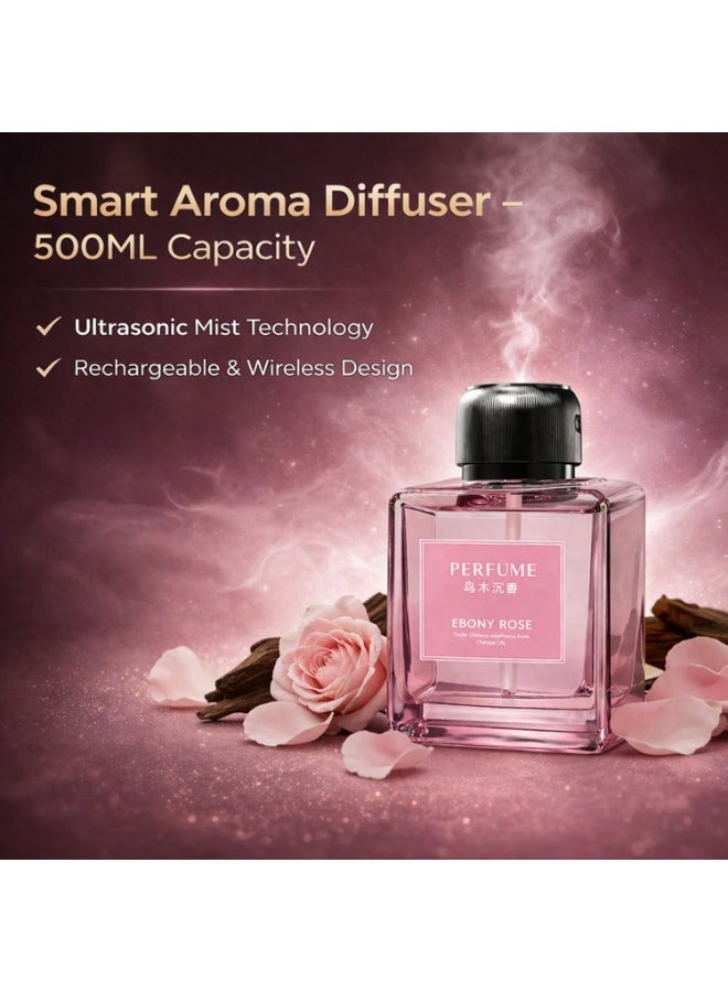 Rechargeable Smart Perfume 500ML, Portable Ultrasonic Essential Oil Diffuser, Glass Design, Touch Control, Wireless Home Fragrance Machine for Car, Office, Home - Image 3
