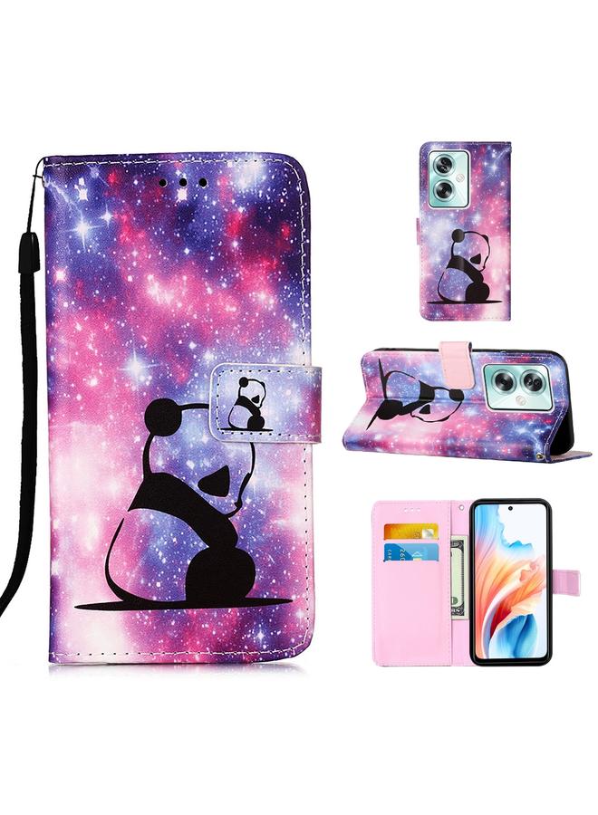 اس-توب جراب لهاتف OPPO A79 5G مصنوع من الجلد المنسوج البسيط بنمط رسم ملون - Image 1