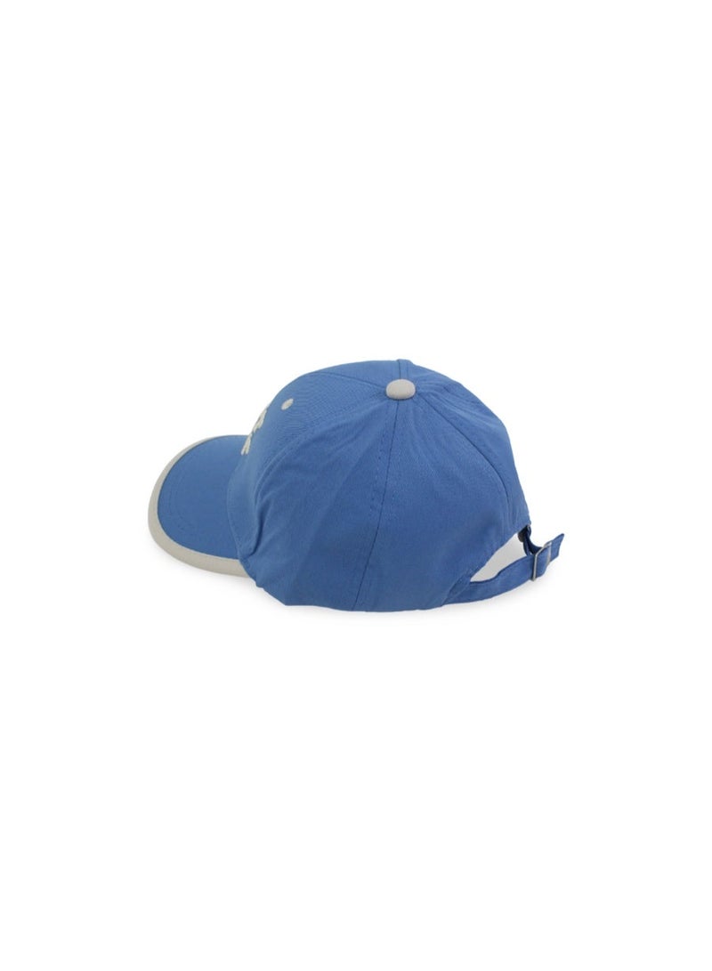 Fancy Boys Cotton Cap – Blue with "Lost Bear" Embroidery - Image 2