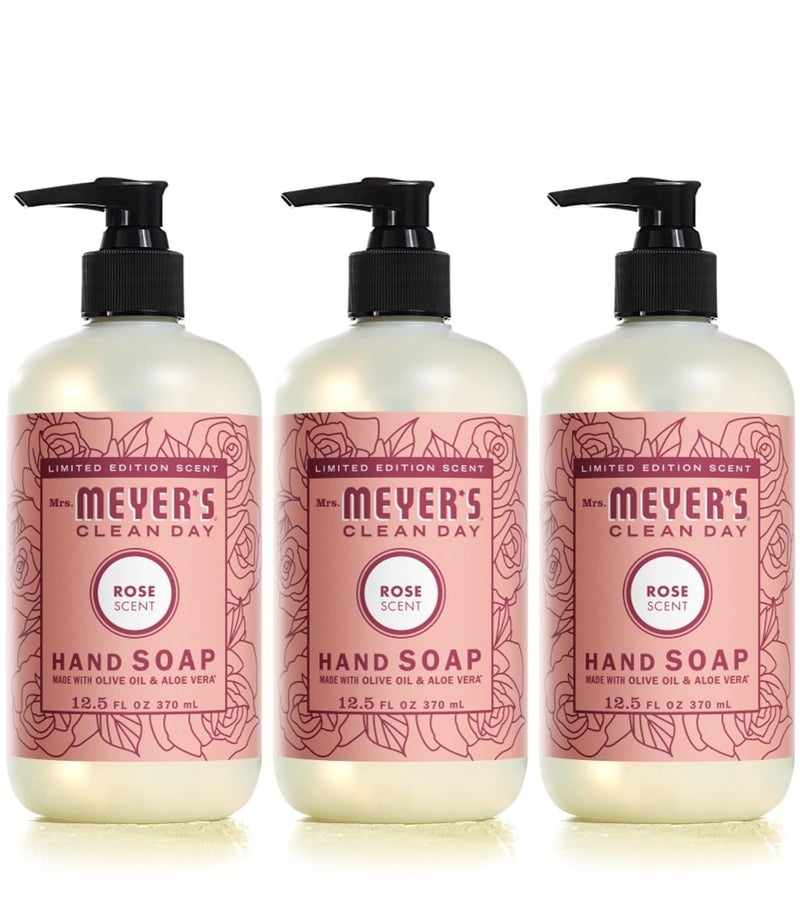 MRS. MEYER'S CLEAN DAY Liquid Hand Soap Rose (12.5 Fl Oz (Pack of 3)) - Image 1