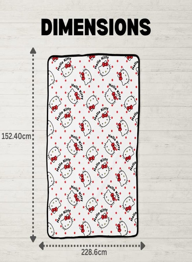 Franco Collectibles Hello Kitty Polka Dot Bedding Super Soft Cozy Blanket, 62 in x 90 in, (Officially Licensed Product) - Image 4