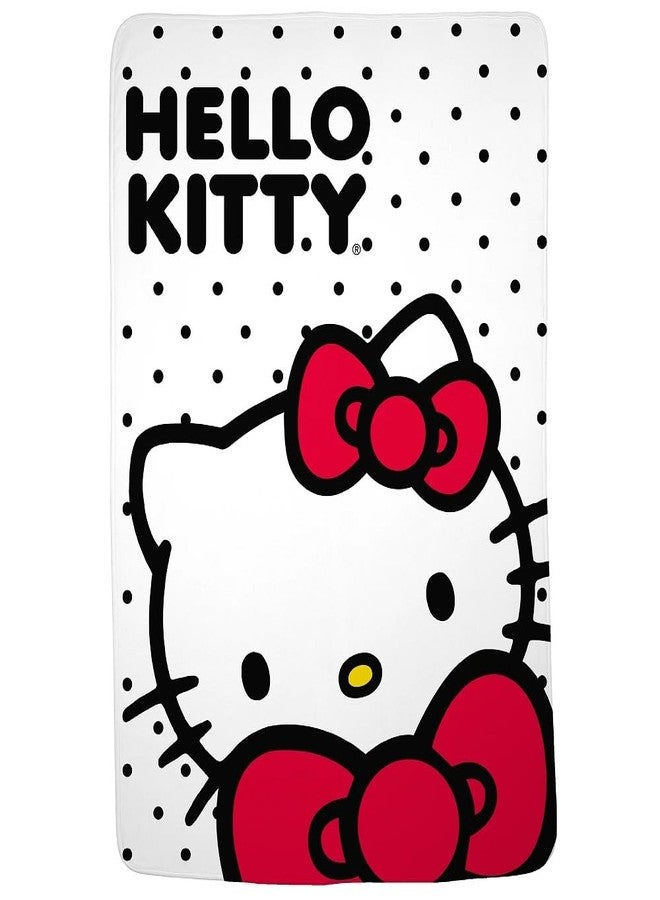 Franco Collectibles Hello Kitty Polka Dot Bedding Super Soft Cozy Blanket, 62 in x 90 in, (Officially Licensed Product) - Image 1
