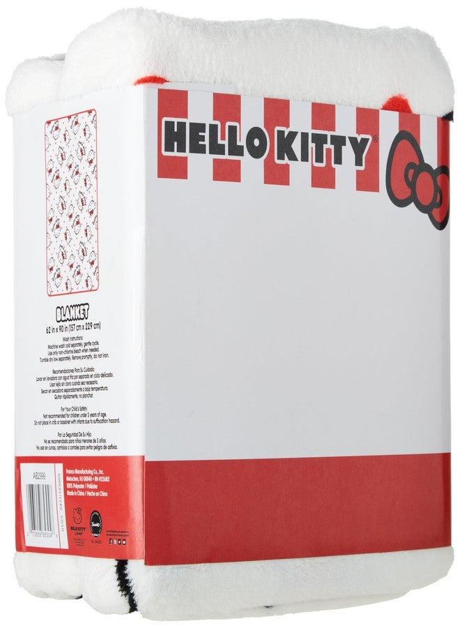 Franco Collectibles Hello Kitty Polka Dot Bedding Super Soft Cozy Blanket, 62 in x 90 in, (Officially Licensed Product) - Image 3