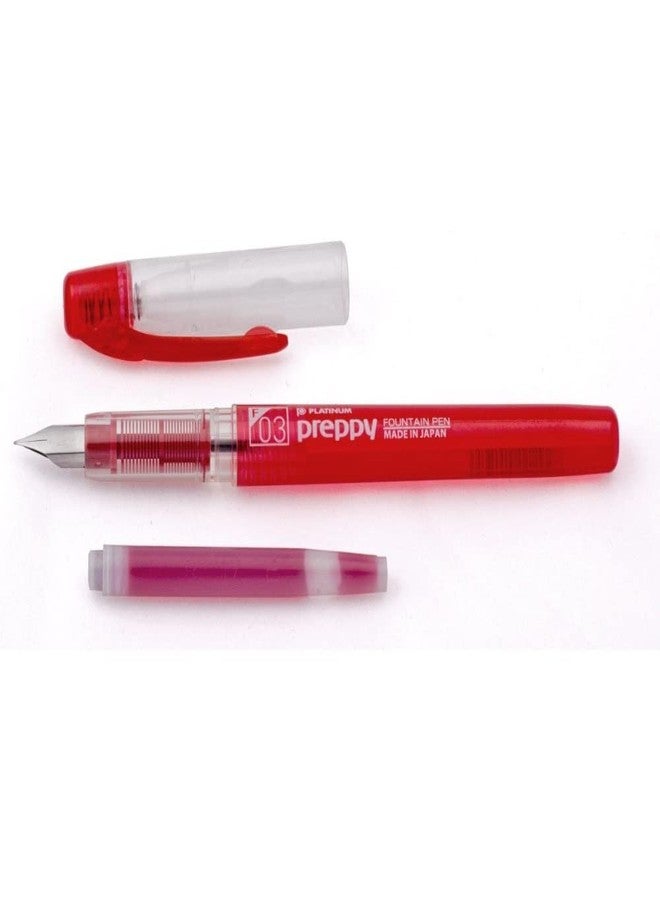 PLATINUM, Fountain Pen - PREPPY Red (F). - Image 3
