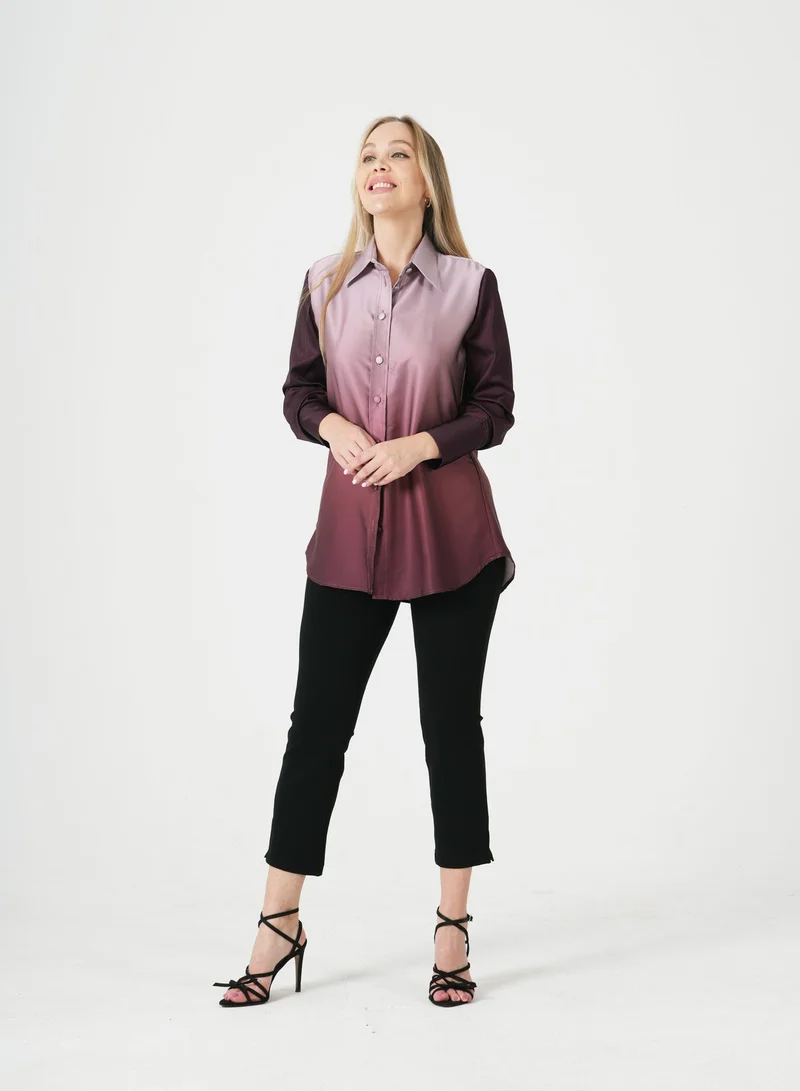 لا لي لي Ombre Satin Shirt