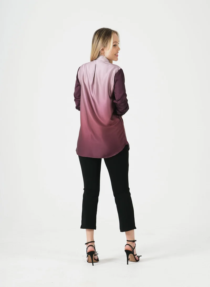 لا لي لي Ombre Satin Shirt