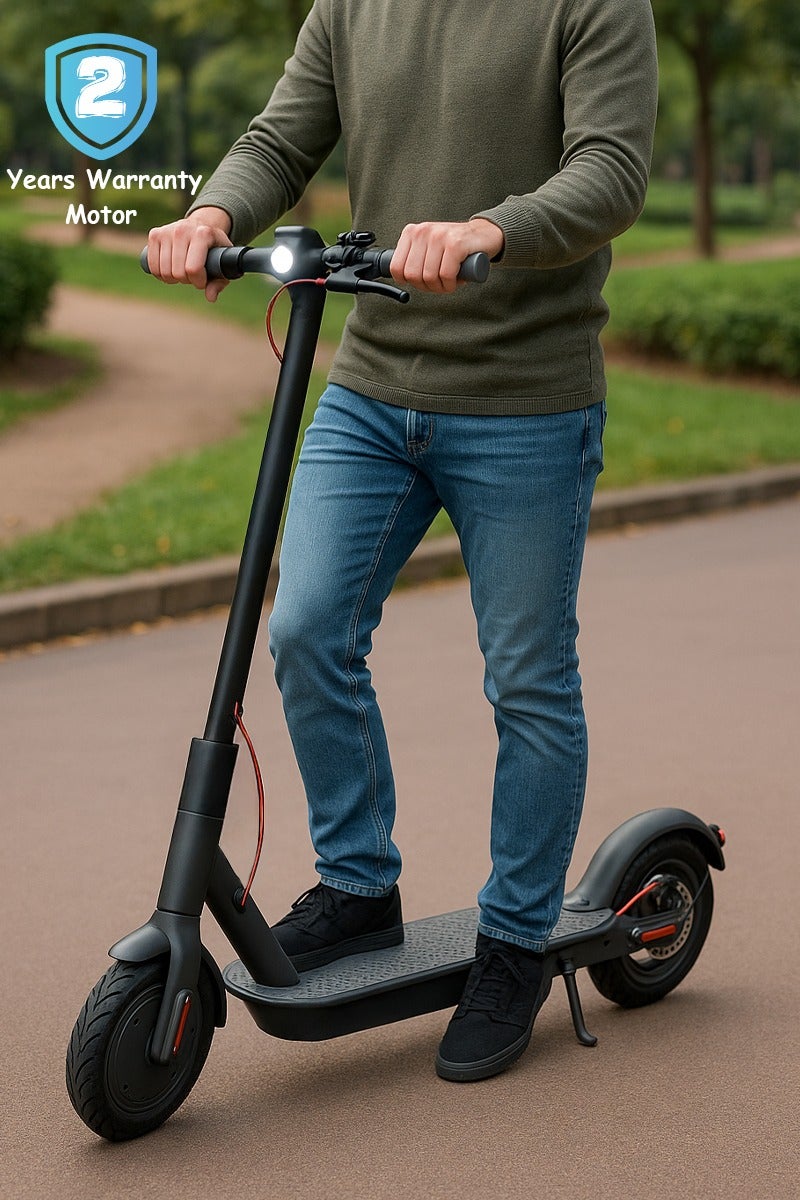 Fitness World Electric scooter aluminum alloy body,Light and easy to carry,Two-wheel fast folding scooter,Electric scooter with lithium battery, fast charging, and dual brake system, with a speed of up to 25 km/h,Application control,Suitable for adult men and women for work and leisure,Durable 25cm airless tires, 350W max motor, 25km/h max speed, 30km max range, easy brakes, 150kg max weight - Image 1