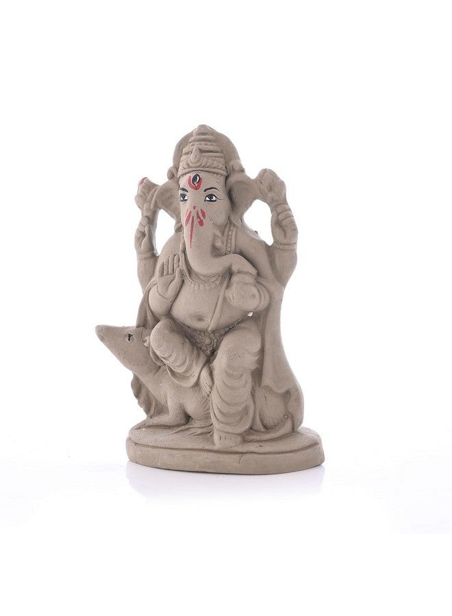 SAUDEEP INDIA SAUDEEP INDIA Mitti Ganesh Idol | Eco-Friendly Handcrafted Mud/Clay Ganesh Murti | Ganpati Figurine for Visarjan | Biodegradable Lotus Ganesha Statue | Ganesh Chaturthi - Image 5