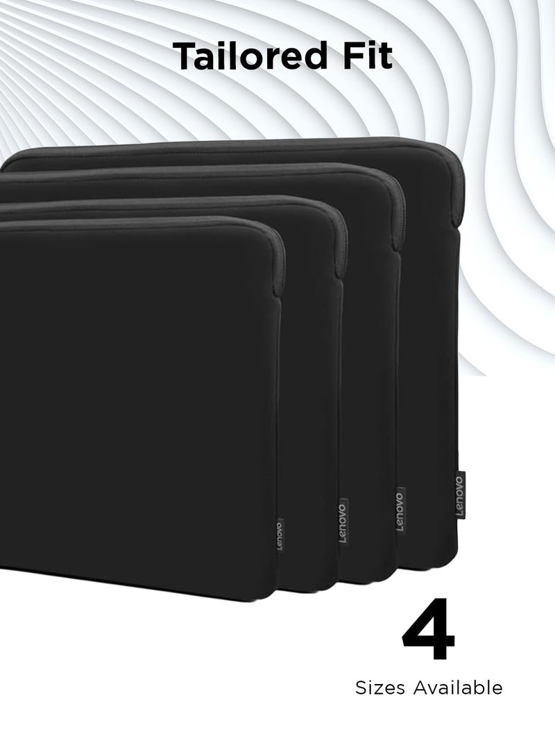 Lenovo Basic Laptop Sleeve 15.6 Inch Notebook/Tablet Compatible with MacBook Air/Pro Neoprene Material - Soft Fleece Lining - Zippered Top Opening - Black - Image 2