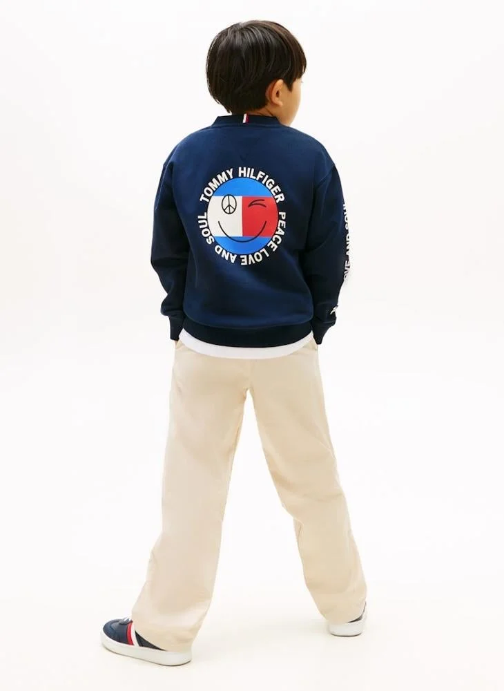 TOMMY HILFIGER Kids Graphic Crew Neck Sweatshirt