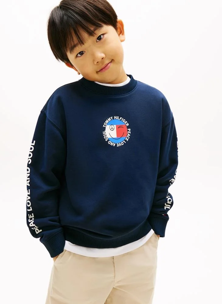 TOMMY HILFIGER Kids Graphic Crew Neck Sweatshirt