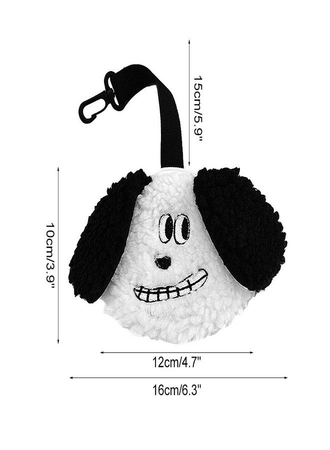 MiOYOOW Dog Poop Bag Holder, Portable Plush Puppy Waste Bag Dispenser with Leash Attachment, Cute Small Doggy Zipper Pouch for Pet Dogs Walking Camping Vacation Travel - Image 2