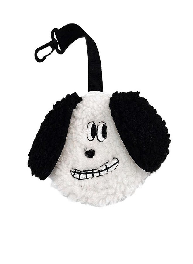 MiOYOOW Dog Poop Bag Holder, Portable Plush Puppy Waste Bag Dispenser with Leash Attachment, Cute Small Doggy Zipper Pouch for Pet Dogs Walking Camping Vacation Travel - Image 1